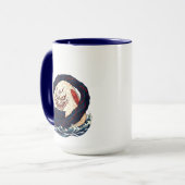 Mug God of Onigiri Oni Samurai Japanese Rice Ball Wave (Devant gauche)