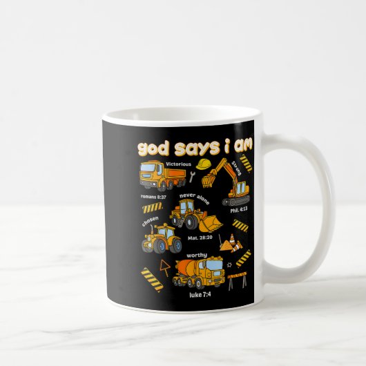 Mug God Says I Am Christian Bible Verses Boys Construc (Droite)
