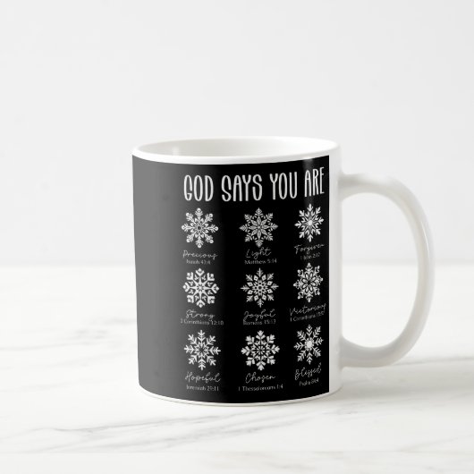 Mug God Says You Are Christian Snowflake Christmas Bib (Droite)