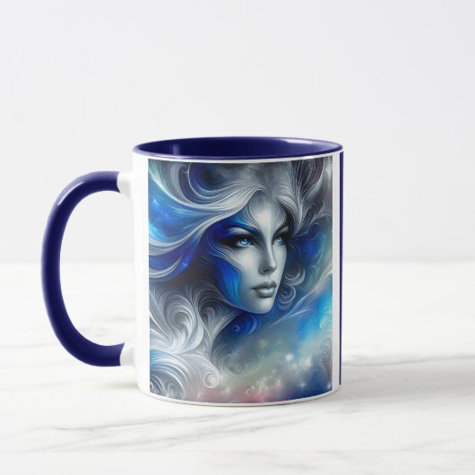 Mug Goddess Celestial White Blue Head Février - (Gauche)
