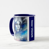 Mug Goddess Celestial White Blue Head Février - (Devant gauche)
