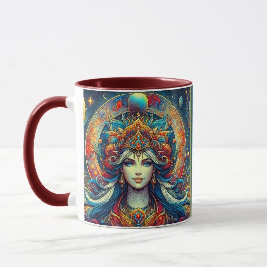 Mug Goddess Head flow turquoise Cheveux Avril - (Gauche)