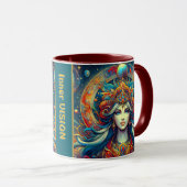 Mug Goddess Head flow turquoise Cheveux Avril - (Devant droit)