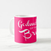 Mug Godmère de la mariée blanche sur rose chaud (Devant gauche)