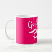 Mug Godmère de la mariée blanche sur rose chaud (Gauche)