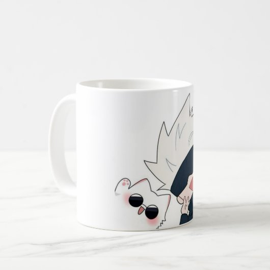 Mug "Gojo Satoru avec l'adorable chatte Mug" (Devant gauche)
