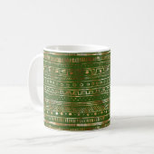 Mug Gold Abstract Design Deep Hunter Green Pretty (Devant gauche)