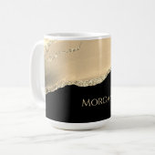 Mug Gold Agate & Parties scintillant, Gold Name sur Bl (Devant gauche)