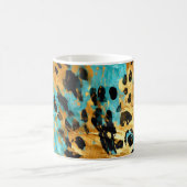 Mug Gold Aqua Black Leopard Animal (Centre)