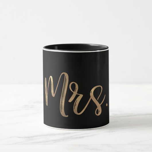 Mug Gold & Black MRS. Typographie Moderne Type minimal (Centre)