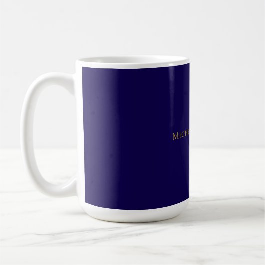 Mug Gold & Blue Color Professional Plain Modern (Gauche)
