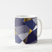 Mug Gold Blue Luxe : Motif géométrique sans couture (Devant droit)