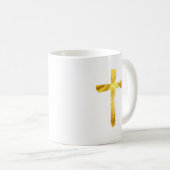 Mug Gold Brush Cross - Christian Religion Crucifix (Devant droit)