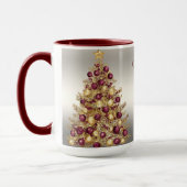 Mug Gold Burgundy Christmas Tree Musique de Noël (Gauche)