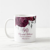 Mug Gold Burgundy Floral Rose 90e Anniversaire (Gauche)