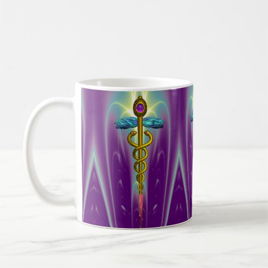 Mug GOLD CADUCEUS, amétyste violet vif (Gauche)