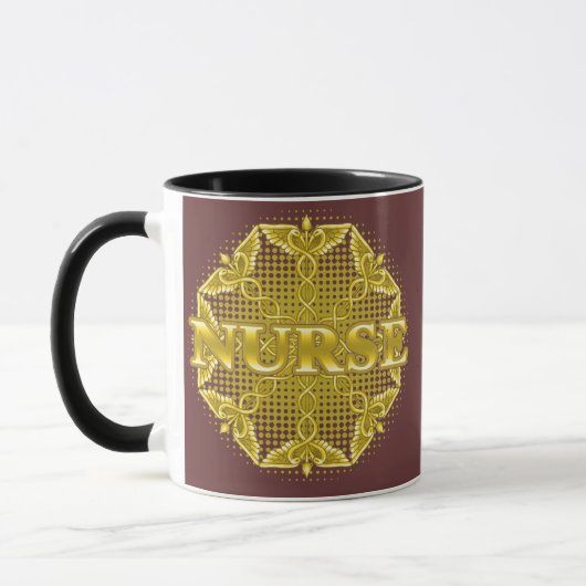 Mug Gold Caduceus Star Nurse (Gauche)