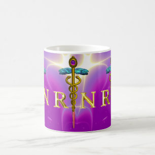 Mug GOLD CADUCEUS SYMBOLE INFIRMIER INSCRIT Pink Purpl