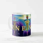 Mug GOLD CADUCEUS SYMBOLE INFIRMIER INSCRIT Purple Blu (Devant gauche)