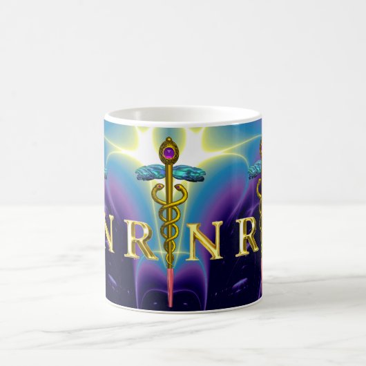 Mug GOLD CADUCEUS SYMBOLE INFIRMIER INSCRIT Purple Blu (Centre)