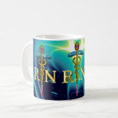 Mug GOLD CADUCEUS SYMBOLE INFIRMIÈRE ENREGISTRÉ Turquo (Devant gauche)