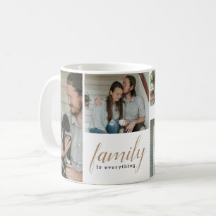 Mug Gold Calligraphy Family Photo Collage