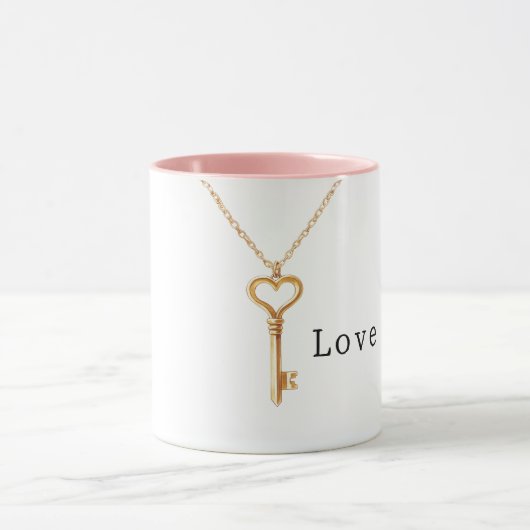 Mug Gold Chain Heart Necklace Love (Centre)
