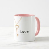 Mug Gold Chain Heart Necklace Love (Devant droit)
