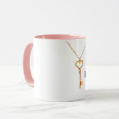 Mug Gold Chain Heart Necklace Love (Devant gauche)