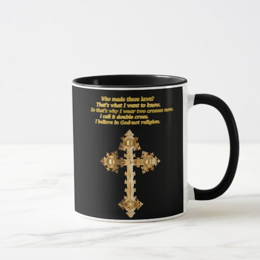 Mug Gold Christian Fun croix avec drôle de dire (Droite)