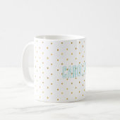 Mug Gold Confetti Dots Nom de la monnaie (Devant gauche)