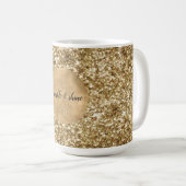 Mug Gold Confetti Parties scintillant Coeur (Devant droit)