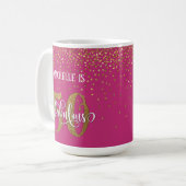 Mug Gold Confetti Script 50 & Fabuleux sur le rose cha (Devant gauche)