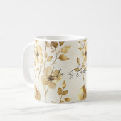 Mug Gold Cream Flowers (Devant gauche)