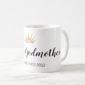 Mug Gold Crown Etablissez l'année du Christening Godmè (Devant droit)
