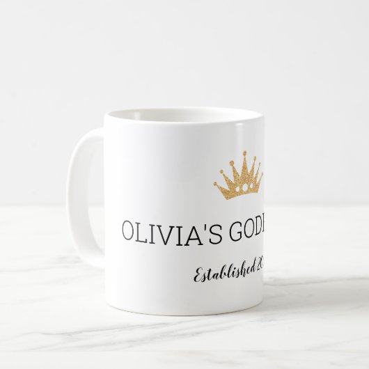 Mug Gold Crown Etablissez l'année du Christening Parra (Devant gauche)