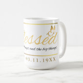 Mug Gold Custom Calligraphy Nom Thanksgiving Cadeau (Devant droit)