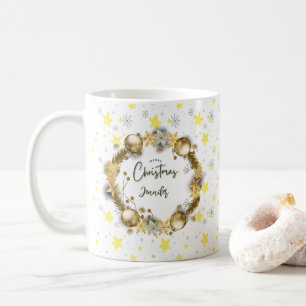 Mug Gold de couronne de Noël personnalisé