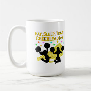 MUG GOLD EAT SLEEP CHEERLEADING DESIGN