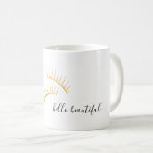 Mug Gold Eyelashes Bonjour Belle (Devant droit)