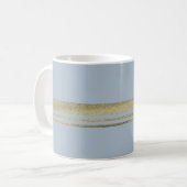 Mug Gold Faux Foil Stripes Médicale Bleu clair Caduceu (Devant gauche)