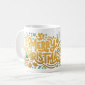 Mug Gold Faux Foils Joyeux Noël Photo de vacances (Devant gauche)