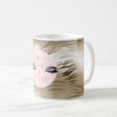 Mug Gold Glam Glitzy Silver Sparkle Eyes Stripes   (Devant droit)
