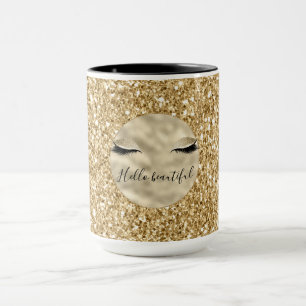 Mug Gold Glam Parties scintillant Girly Eyelashes pers