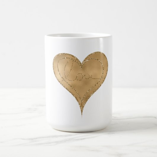 Mug Gold Glam Parties scintillant Love Heart (Centre)