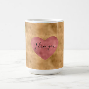 Mug Gold Glam Red Heart Love