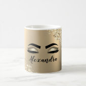Mug Gold Glitter Sparkle Eyelashes Monogram (Centre)