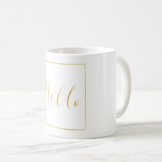 Mug Gold Glitz Bonjour (Devant droit)