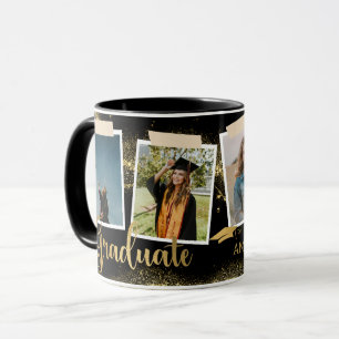 Mug Gold Graduate Photo Collage noir Graduation