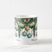 Mug Gold Green Christmas Ornaments (Centre)